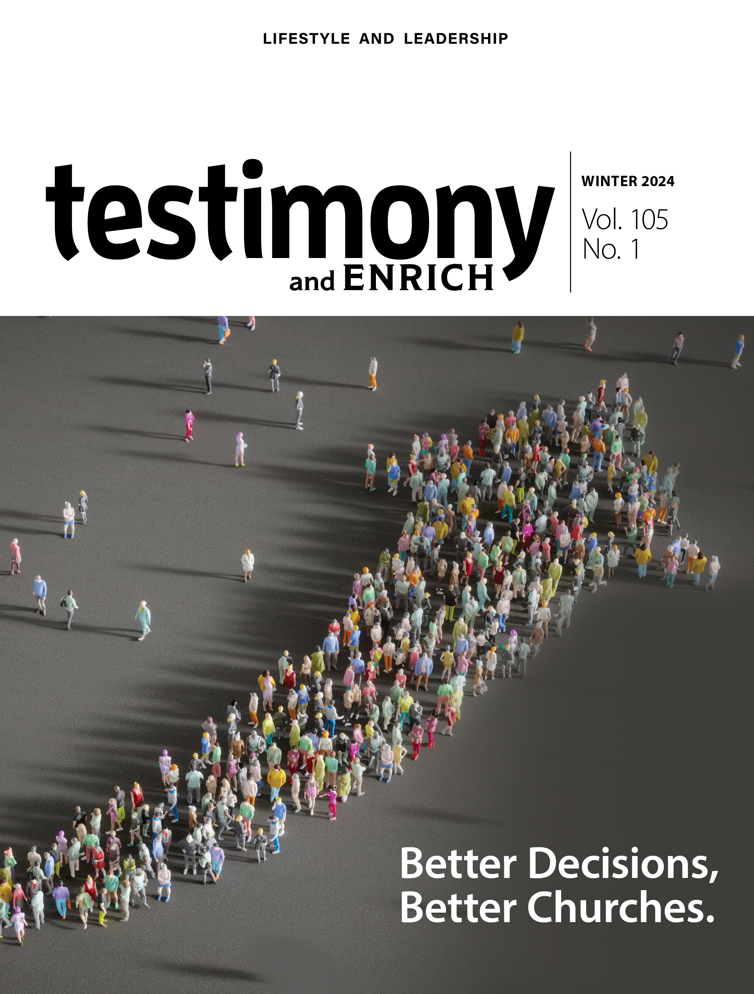 Cover of Winter 2024 issue of testimony/Enrich.