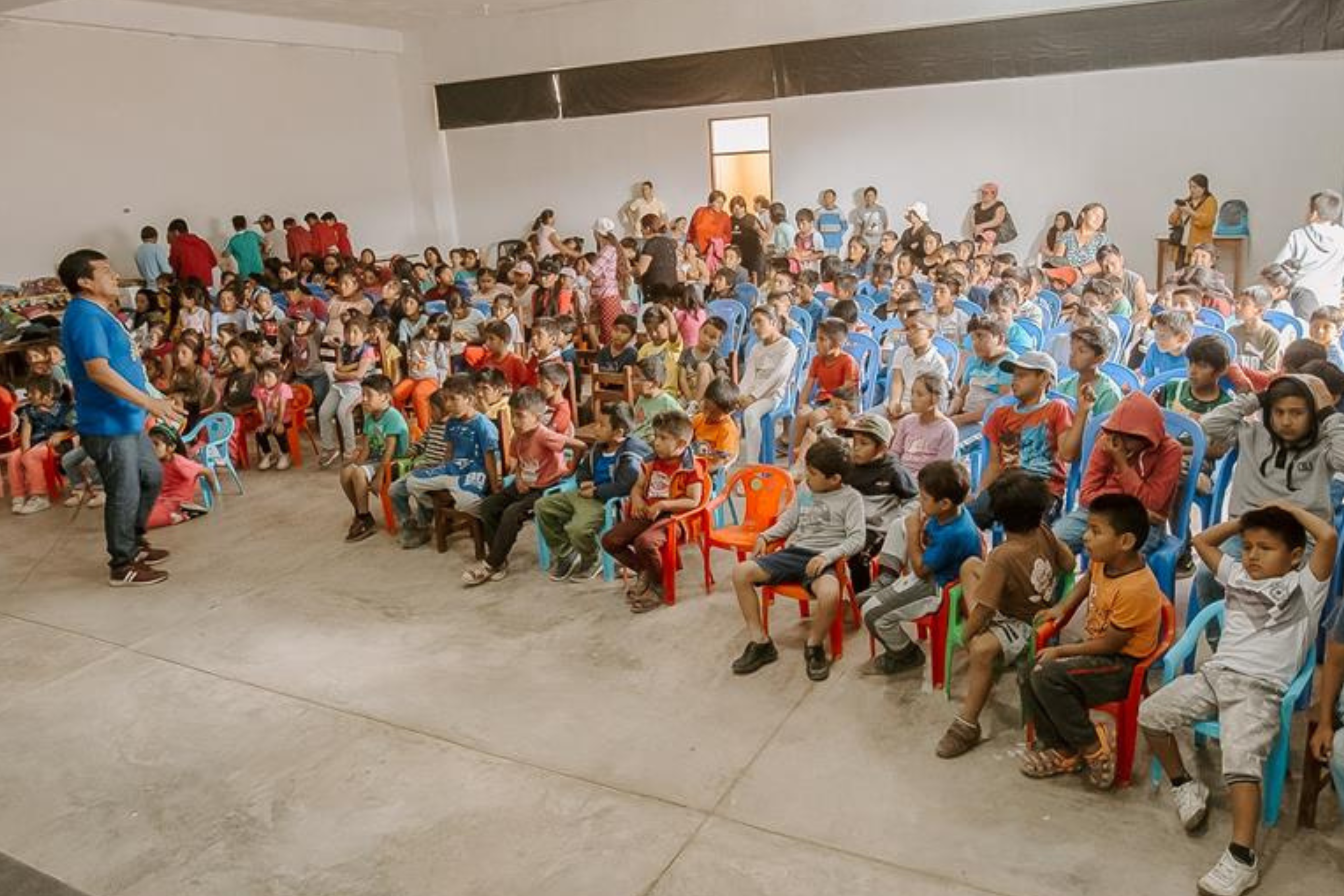Children, youth, and young adults sitting in on a church service
