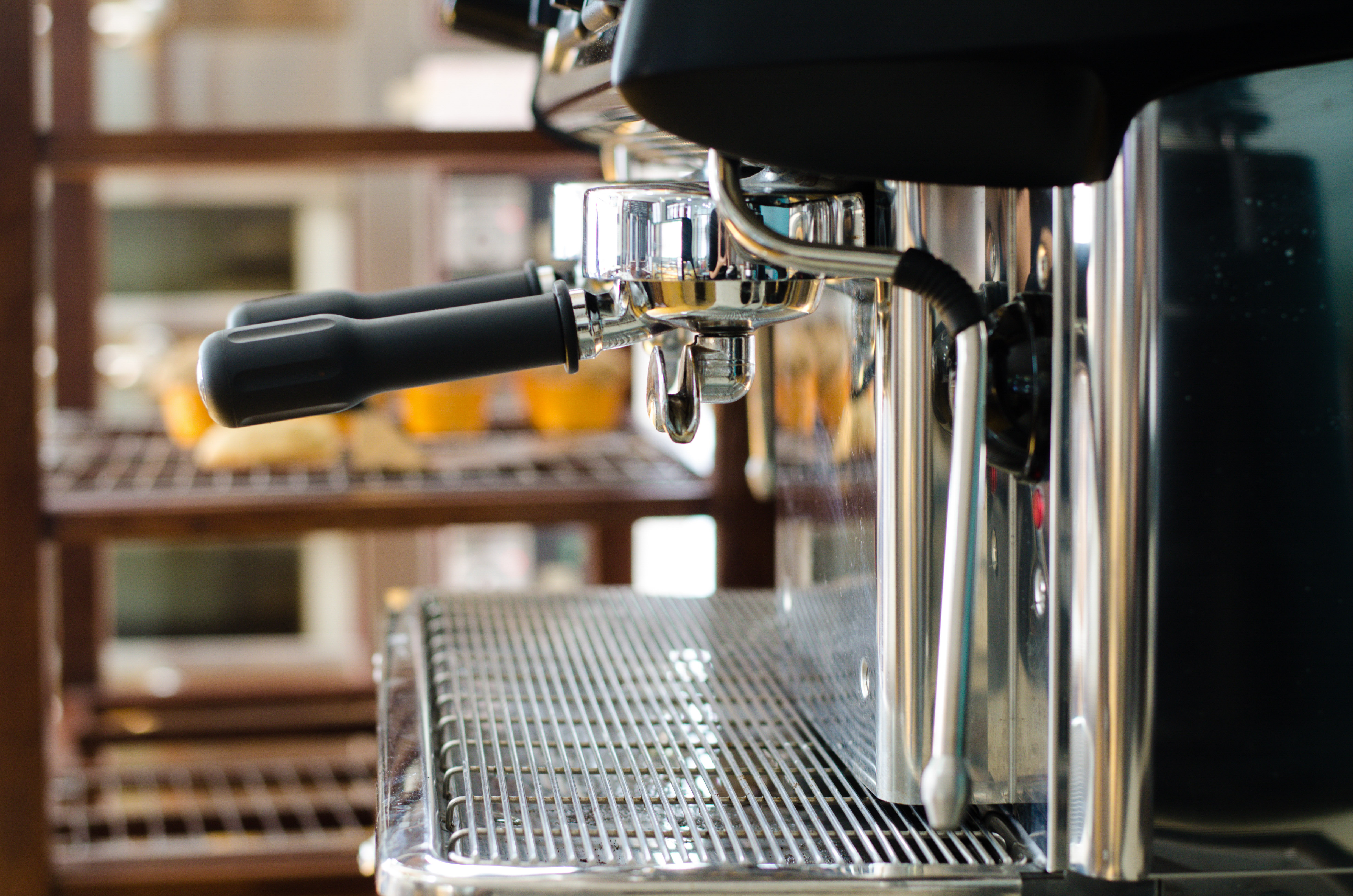 Photo of a coffee expresso machine at a coffee shop in Asia