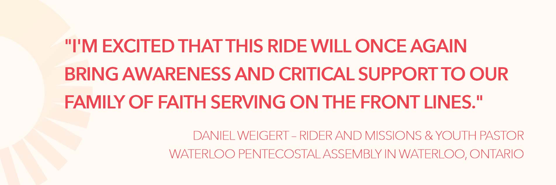 Daniel Weigert, 2021 ride to thrive quote