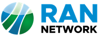 RAN Network colour logo with circle on the left side of the text.