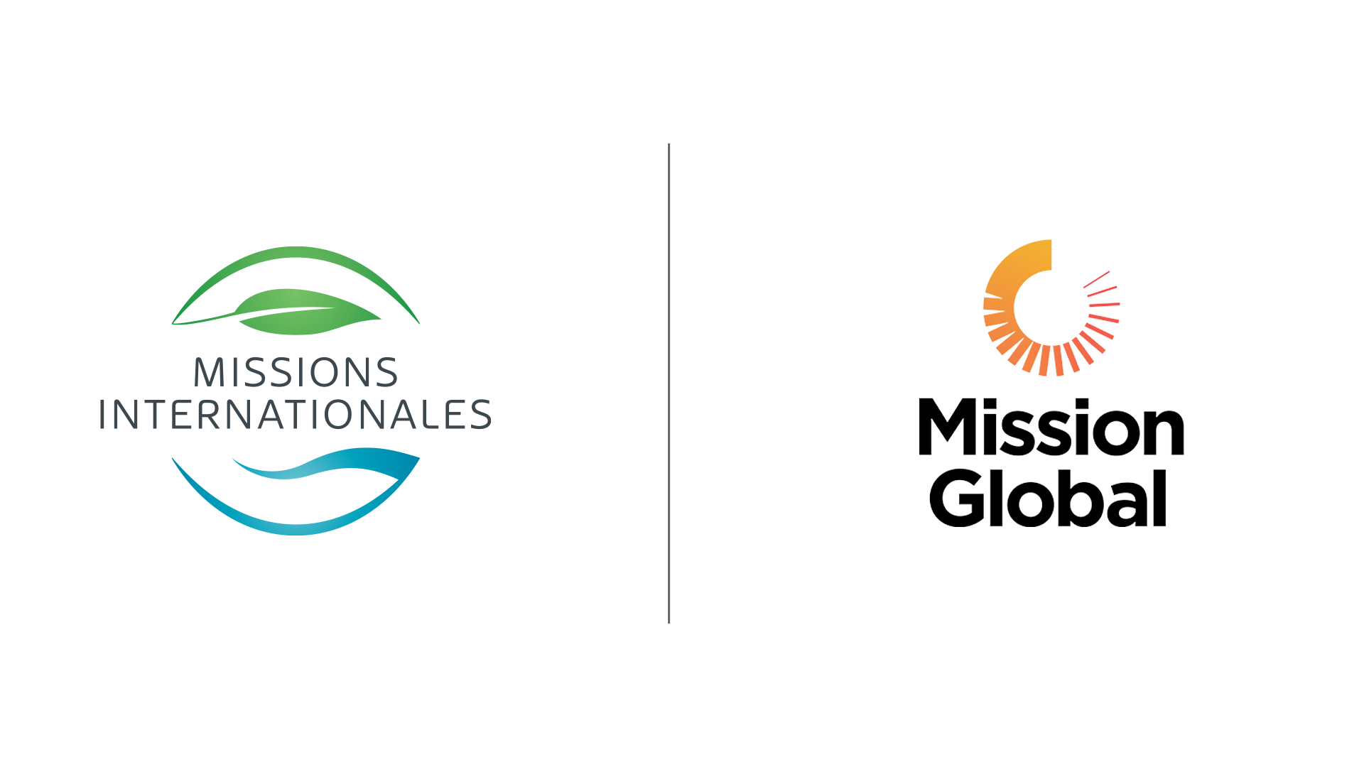 Le logo des missions internationales et le logo de Mission Global côte à côte