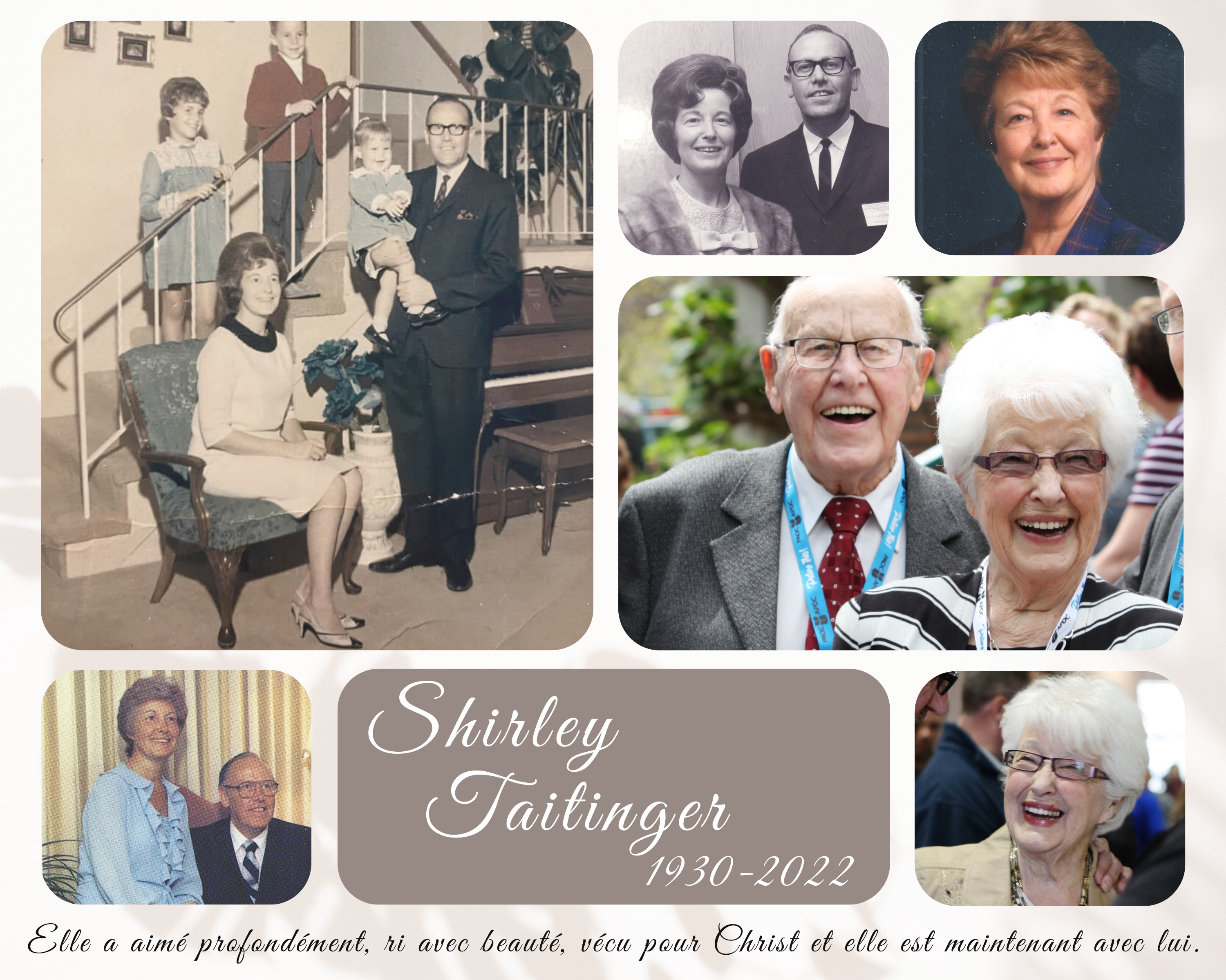 Collage of photos with Shirley Taitinger.