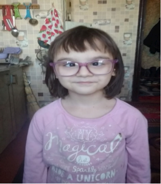 Milana with her new glasses