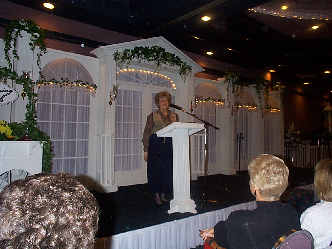 Shirley Taitinger speaking at a Women's Ministries conference in the late 1990s.