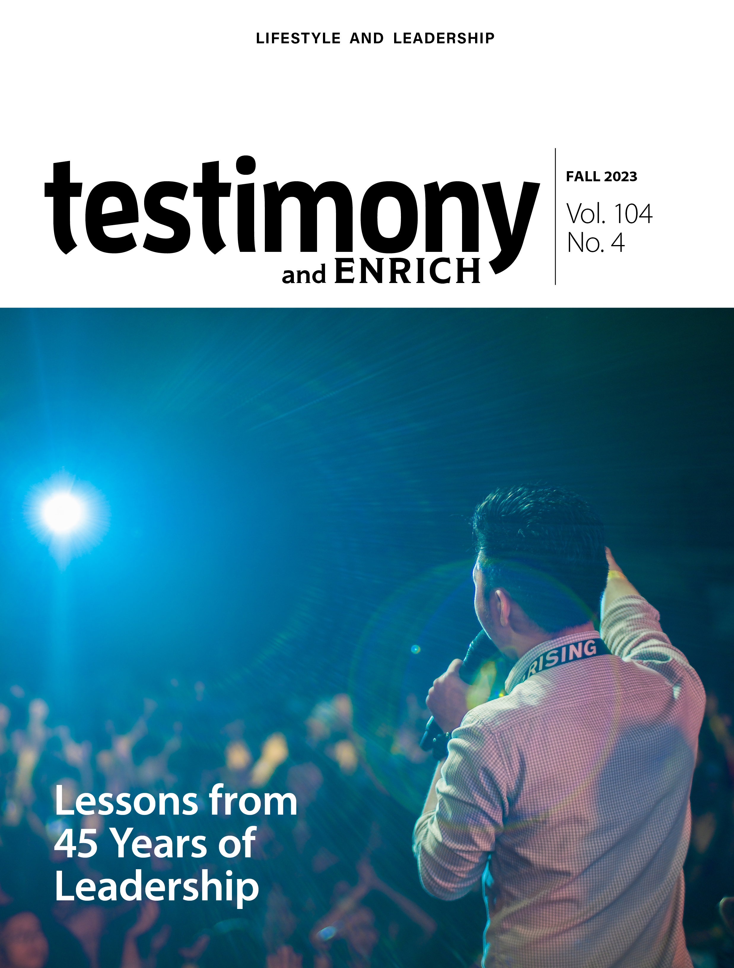 Cover of Fall 2023 issue of testimony/Enrich.