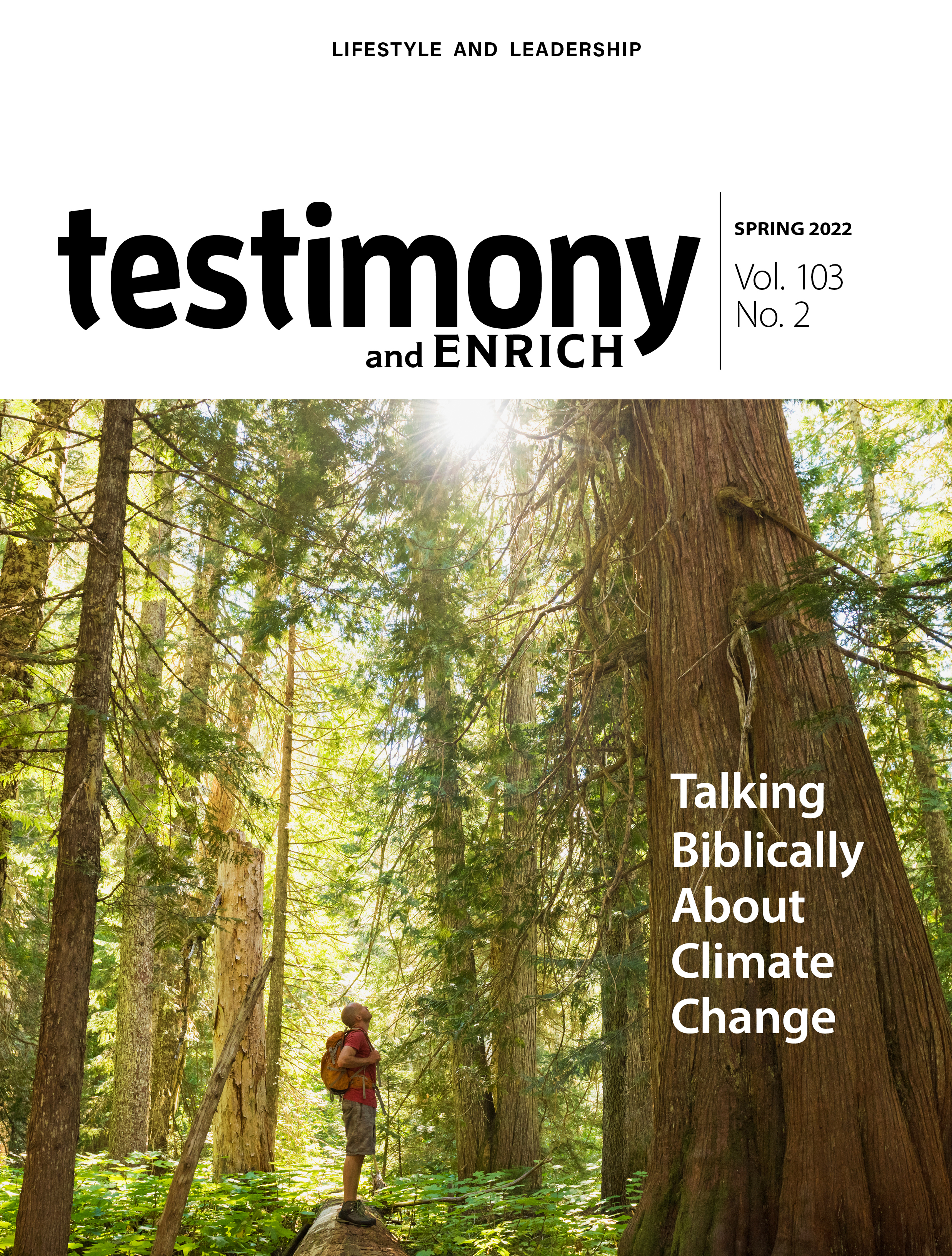 Cover of Spring 2022 issue of testimony/Enrich magazine.