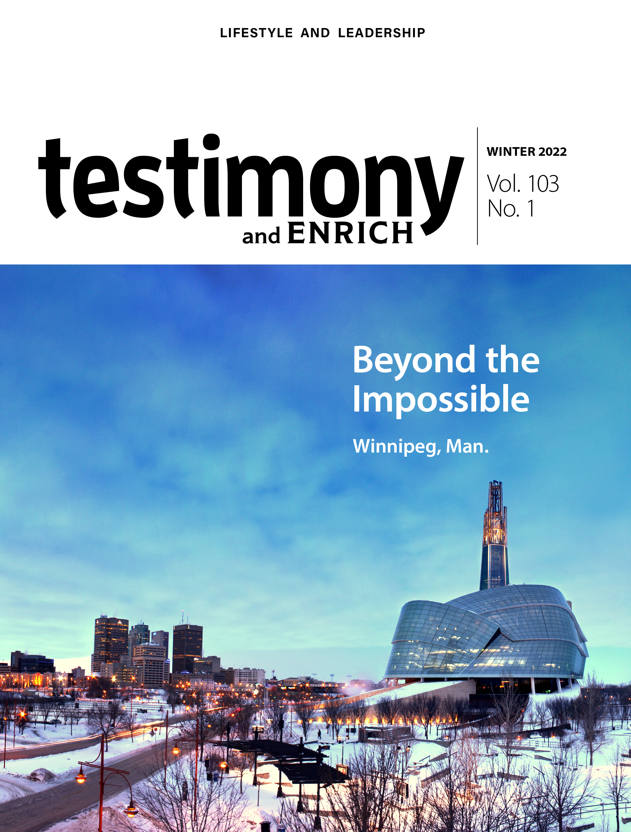 Front cover of Winter 2022 issue of testimony/Enrich.