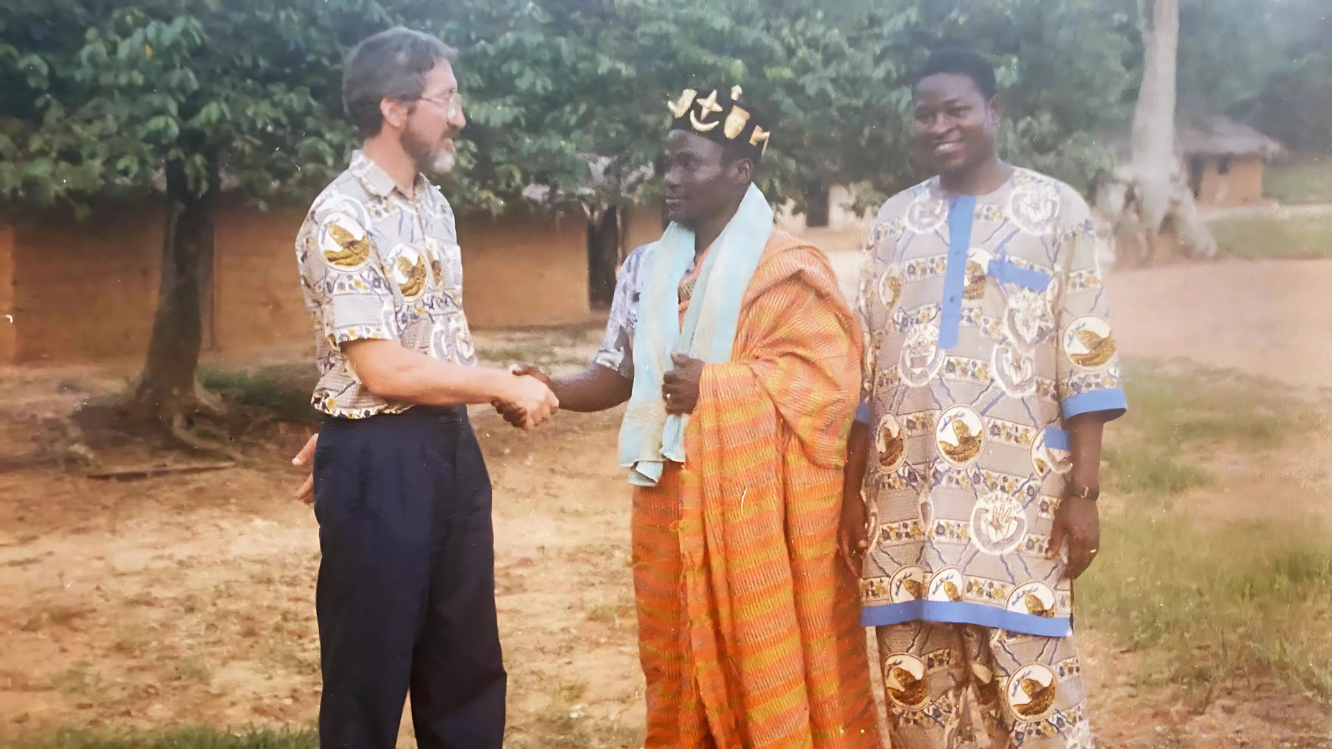 Michel and a king in Ivory Coast Michel Charbonneau greeting a king in the Ivory Coast.