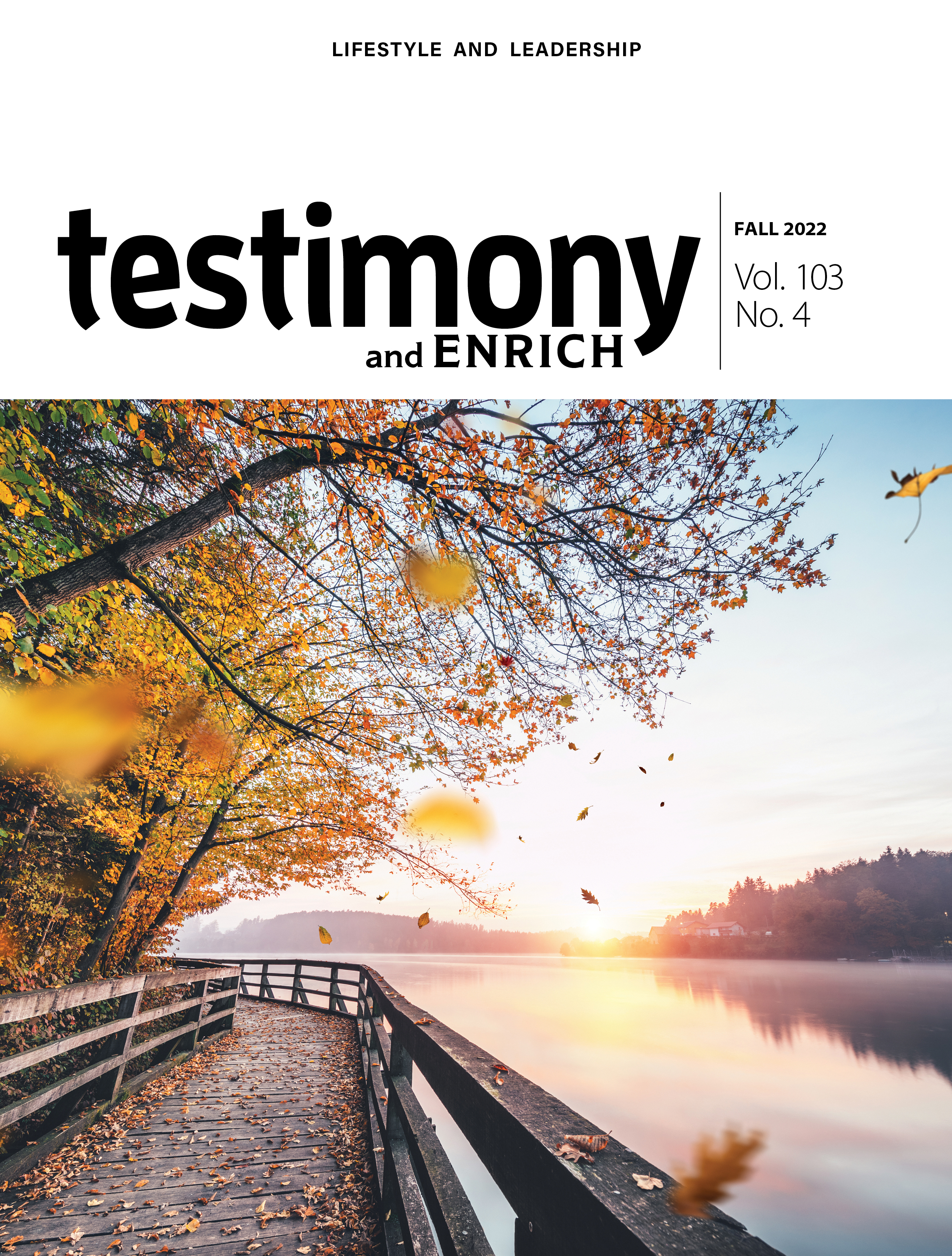 Cover of the Fall 2022 issue of testimony/Enrich.